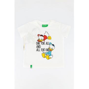 Tricou cu decolteu la baza gatulu si imprimeu Disney