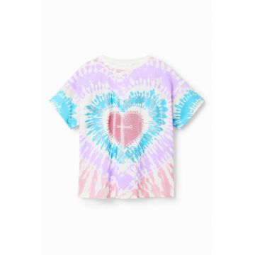 Tricou de bumbac cu imprimeu tie-dye