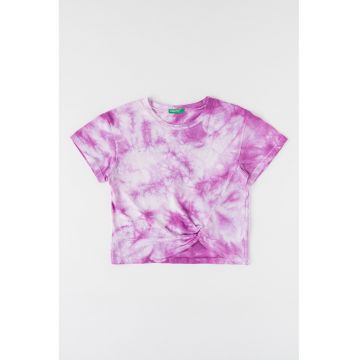 Tricou de bumbac cu imprimeu tie-dye