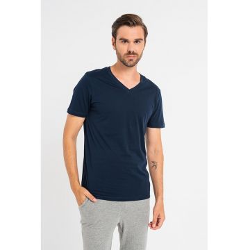 Tricou din bumbac organic cu decolteu in V