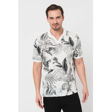 Tricou polo cu imprimeu tropical