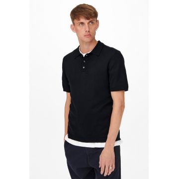 Tricou polo tricotat fin