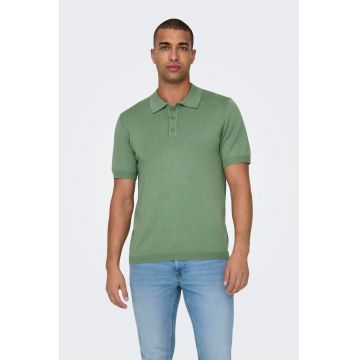 Tricou polo tricotat fin