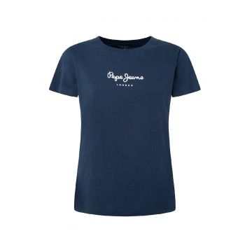 Tricou regular fit cu decolteu rotund si logo