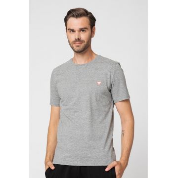 Tricou slim fit de bumbac organic cu logo discret