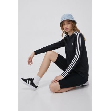 adidas longsleeve din bumbac HF7261 culoarea negru