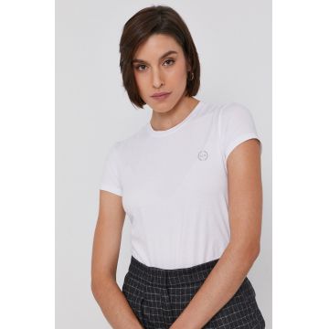 Armani Exchange Top culoarea alb