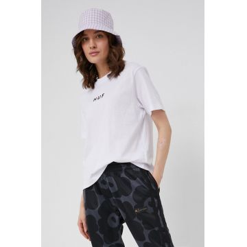 HUF Tricou din bumbac culoarea alb