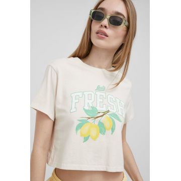 Levi's tricou din bumbac culoarea bej