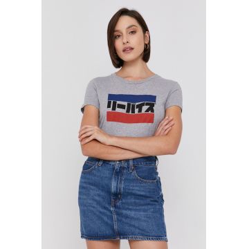 Levi's Tricou din bumbac culoarea gri