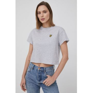 Lyle & Scott tricou din bumbac culoarea gri