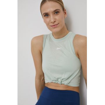 Reebok top HG0830 femei, culoarea verde HG0830-LGTSAG