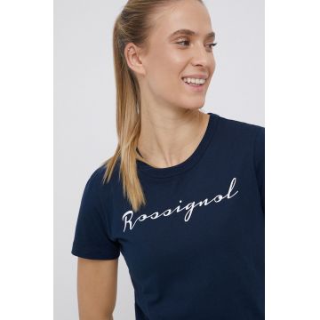 Rossignol Tricou din bumbac culoarea albastru marin