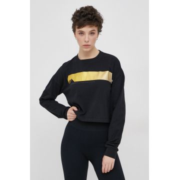 Superdry Longsleeve din bumbac culoarea negru