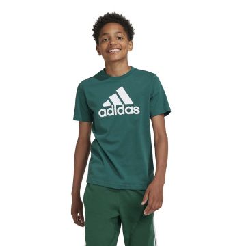 adidas tricou de bumbac pentru copii U BL TEE culoarea verde, cu imprimeu, IX9569