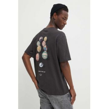 Filling Pieces tricou din bumbac T-shirt Petanque bărbați, culoarea gri, cu imprimeu, 74434031268