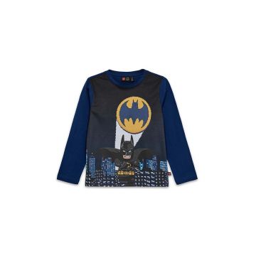 Lego longsleeve din bumbac pentru copii LWTANO 629 culoarea albastru marin, cu imprimeu, 12011327