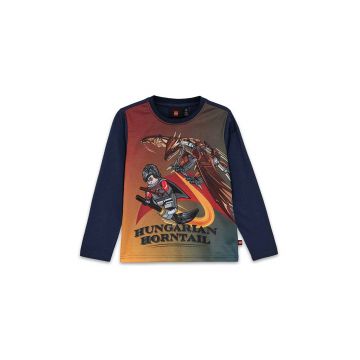 Lego longsleeve din bumbac pentru copii LWTANO 706 culoarea galben, cu imprimeu, 12011280