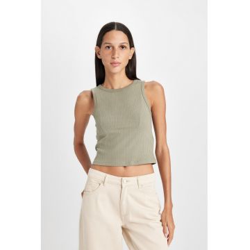 Top crop cu aspect striat