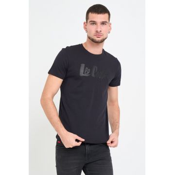 Tricou barbat cu logo aplicat - Negru