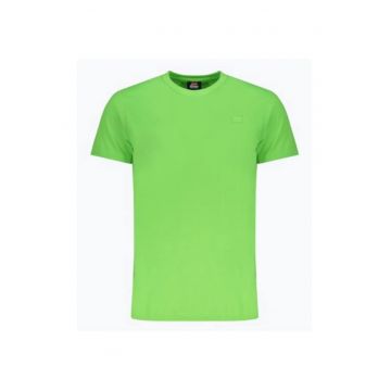 Tricou barbati cu decolteu la baza gatului din bumbac - Verde