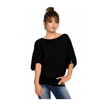 Tricou dama. Bumbac/Poliester. Negru.