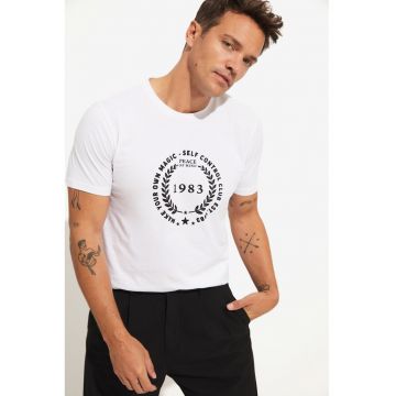 Tricou de bumbac cu imprimeu pe piept