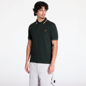 Tricou FRED PERRY The Twin Tipped Shirt Night Green/ Silver Blue/ Marmalade