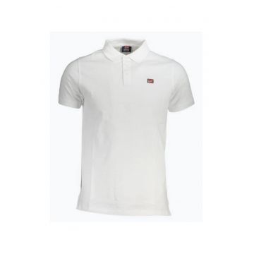 Tricou polo barbati cu logo - din bumbac - Alb