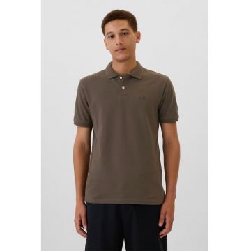 Tricou polo cu broderie logo discreta