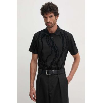 Versace Jeans Couture polo de bumbac culoarea negru, modelator, 77GAG6R0 JS415