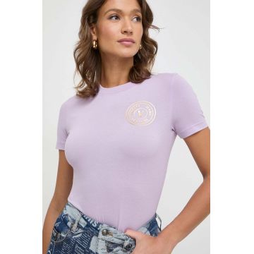 Versace Jeans Couture tricou femei, culoarea violet