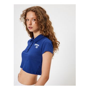 Tricou crop polo