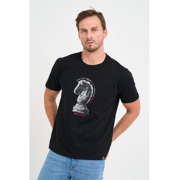 Tricou de bumbac cu imprimeu grafic