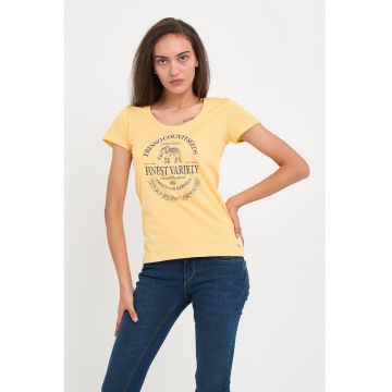 Tricou de bumbac cu imprimeu text