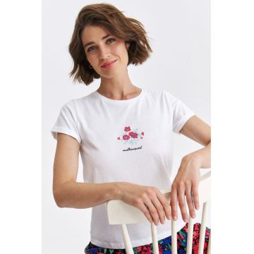 Tricou din bumbac cu imprimeu floral