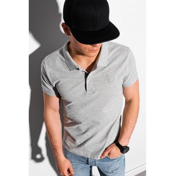 Tricou polo din bumbac cu model pique