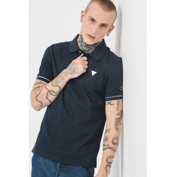 Tricou polo slim fit din material pique