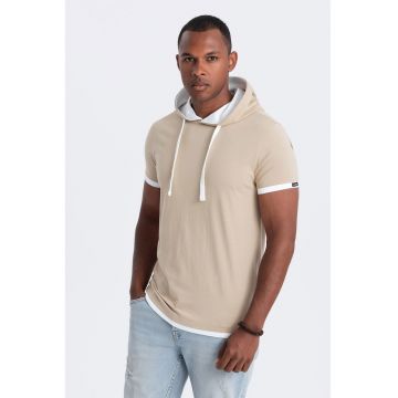 Tricou regular fit din bumbac cu gluga