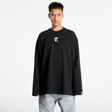 Tricou A BATHING APE Long Sleeve Tee UNISEX Black