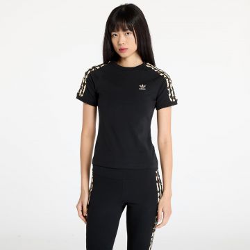 Tricou adidas Leopard 3-Stripes T-Shirt Black