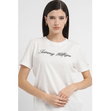 Tricou de bumbac organic cu broderie logo