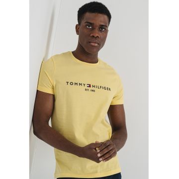 Tricou slim fit din bumbac organic