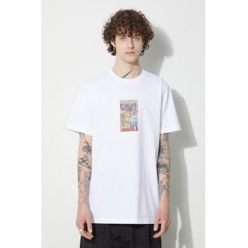 Maharishi tricou din bumbac Tiger Vs. Dragon T-Shirt barbati, culoarea alb, cu imprimeu, 1078.WHITE