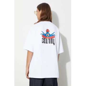 Marcelo Burlon tricou din bumbac Disco God culoarea alb, cu imprimeu