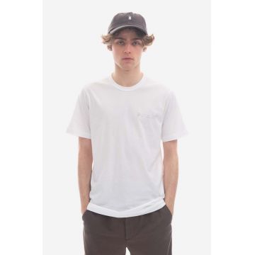 Norse Projects tricou bărbați, culoarea alb, cu imprimeu N01.0640.0001-0001