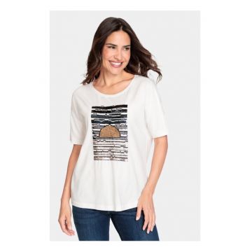 Tricou dama - 4749 - Bumbac - Alb