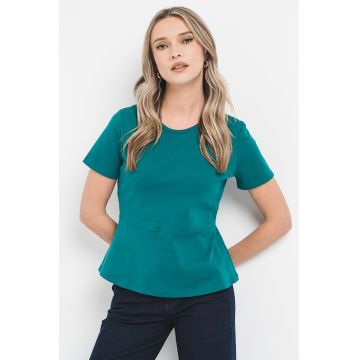 Tricou slim-fit cu terminatie peplum