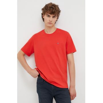 Levi's tricou din bumbac culoarea rosu, neted