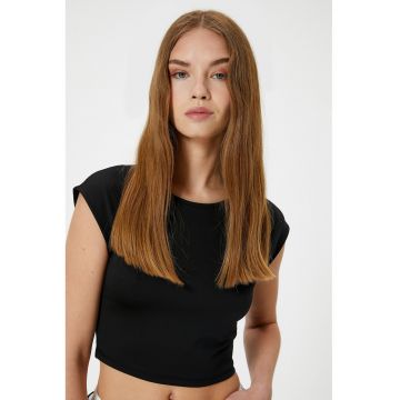 Tricou crop cu decolteu rotund